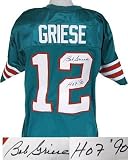 Bob Griese Autographed/Hand Signed Miami Dolphins Teal Prostyle Jersey HOF 90
