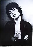 Black Mylar Framed Poster - Mick Jagger in London 24x36 Black and White Print - Rolling Stones