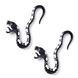 New snake carved 3 mm 10G stretcher tribal black horn earrings by 81stgeneration