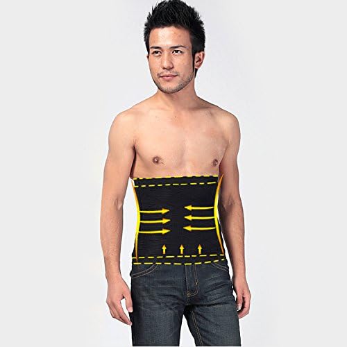 Men Black Healthy Slimming Belt Abdomen Shaper Burn Fat Lose Weight (M-L)