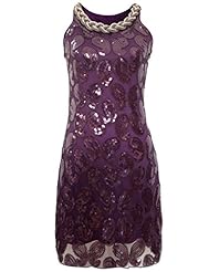 Polyester Paisley Halter Sequined Beaded  Dress