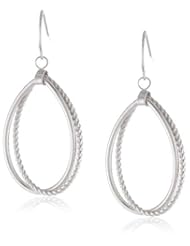 Duragold 14k White Gold Double Oval Dangle Earrings