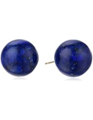 14k Yellow Gold 12mm Lapis Lazuli Stud Earrings