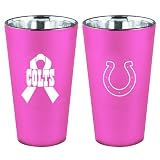 NFL Indianapolis Colts 16-Ounce Breast Cancer Awareness Lusterware Pint Glass Set