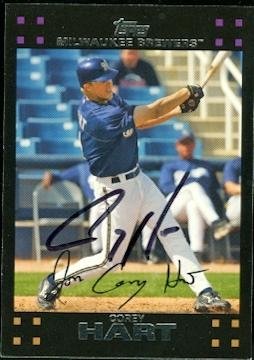 Corey Hart Autographed/Hand Signed MLB Baseball Card (Milwaukee Brewers) 2007 Topps #404