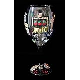 Casino Magic Slots Design - Hand Painted - Grande Wine - 16 oz..