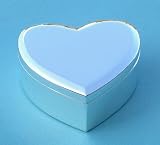 Medium Silver Plated Heart Shaped Jewelry Box
