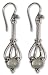 

Moonstone earrings, 'Pendulum' 1" W 2" L