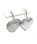 Silver Scratch Metal Heart Earrings Fashion Jewelry