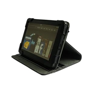 iPearl mCover® Black Leather Cover Case for Amazon Kindle Fire Tablet with 7\” Full Color Multi-touch Display