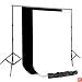 Photography Backdrops Muslin 9'x15' Black White Support System Carry Bag by PBL