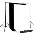 PBLPhotography Backdrops Muslin 9`x15` Black White Support System Carry Bag by PBL