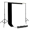Photography Backdrops Muslin 9'x15' Black White Support System Carry Bag by PBL