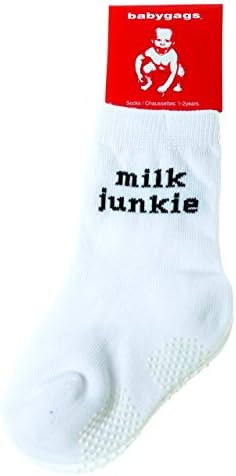 Babygags Milk Junkie Socks in White 12-24 Months