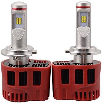 Purishion LED Headlight H7 - Super Bright Headlight Bulbs Adjustable Focus Length Conversion Kit - 90W 9000LM(45W/4500LM per Bulb) 6000K Cool White Philips LED Headlight Lamp (H7P6001 45w)