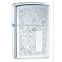 Original Zippo Lighter, High Polished Chrome, Venetian Design