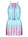 Choies Women's Light Blue Open Back Dip Dye Print Tie Waist Halter Romper Playsuit