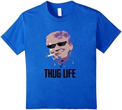 Kids Funny Donald Trump Shirt Political Thug Life T-Shirt 4 Royal Blue
