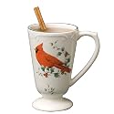 Pfaltzgraff Winterberry Cardinal Pedestal Mugs, Set of 4