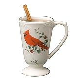 Pfaltzgraff Winterberry Cardinal Pedestal Mugs, Set of 4