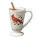 Pfaltzgraff Winterberry Cardinal Pedestal Mugs, Set of 4