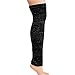 LONG THICK KNIT BLACK & SILVER METALLIC BOOT TOPPER LEG WARMERS