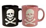Waechtersbach His and Her Skull Mugs, Black/Pink, Set of 2