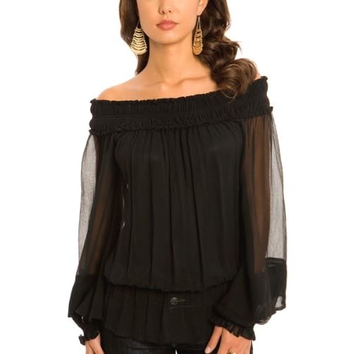 GUESS by Marciano Claudia Puff Sleeve Blouse from amazon.com