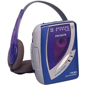 Aiwa HS-TA34 AM/FM Cassette Stereo w/ Auto Reverse & Super Bass (Purple)