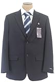 IMAGE OF Alfani Mens 2 Button Flat Front Navy Blue Pinstripe Wool Suit- Size 40S
