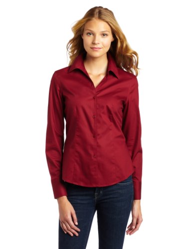 Jones New York Women’s Long Sleeve Blouse, Cabernet, 16 Reviews
