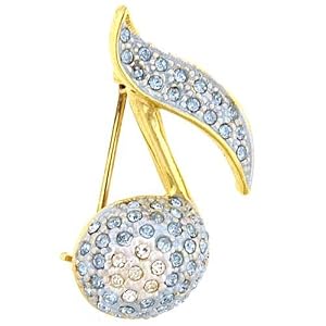 Musical Note Blue Brooches Pin by 