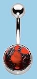 Volcano Fireball Navel Bar 14 gauge by 3/8 in length