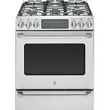 GE Cafe C2S985SETSS 30 Freestanding Dual Fuel Range, 5 Sealed Burners, Convection, Baking Drawer