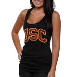 NCAA USC Trojans Ladies Wordmark Burnout Racerback Tank - Black (Small)
