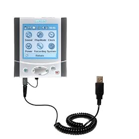 Coiled Power Hot Sync and Charge USB Data Cable w  Tip Exchange for the Archos Gmini 220 -... by Gomadic for the Archos Gmini 220