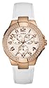 GUESS White Leather Strap Watch