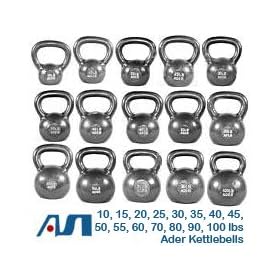 Ader Kettlebell set with DVD, 15pc Set (lb): 9,15-60 (5lb increment), 70, 80, 90, 100