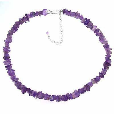 Sterlling Silver Genuine Amethyst Crystal Chip Stone Necklace 41MKN6GZ3ML Sterling Silver Jewelry: Sterlling Silver Genuine Amethyst Crystal Chip Stone Necklace