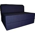 Denim Sleeper Chair Folding Foam Bed Sized 6