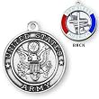 Sterling Silver God Bless America United States Army Medal and 24-inch Chain
