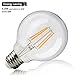 TORCHSTAR LED G25 Light Bulb, Edison Vintage Vanity Globe Filament, Dimmable, 4.5W (40W Eqv.), Medium E26 Base, UL & Energy Star Listed, 3000K Warm White, Pack of 6