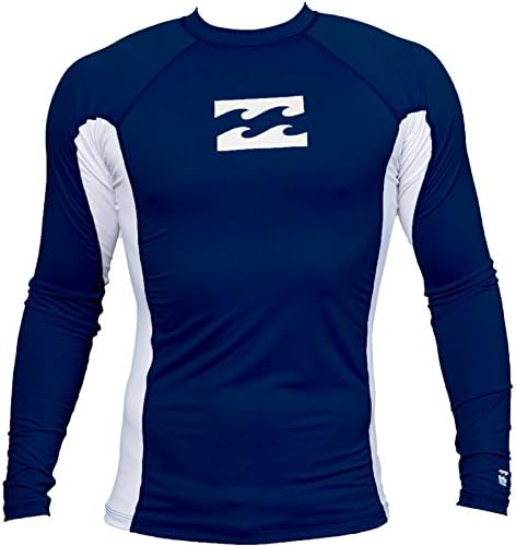 Billabong Men's Iconic Long Sleeve Rash Guard, Navy, Large