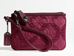 Coach Gramercy Signature Wristlet Bag Case for IPOD 42946 Cherry