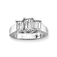3 Diamond Emerald Cut Anniversary Band 1 ct. in 14K White Gold