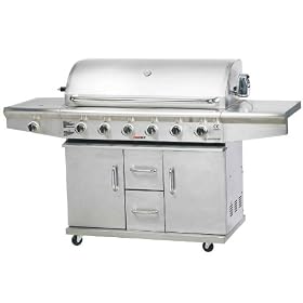 Platinum Stainless Steel 7 Burner Barbecue with Rotisserie (FREE Rain Cover) FREE DELIVERY