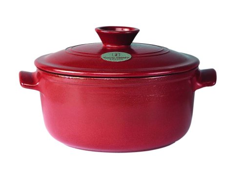 Emile Henry Flame Top 4.2-Quart Round Oven, Red