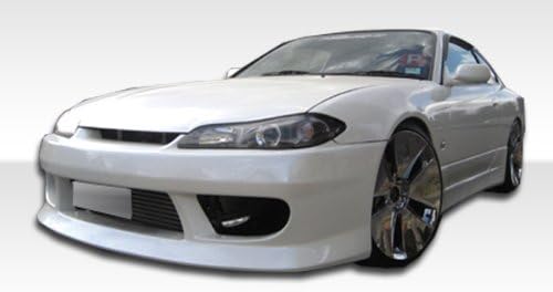 1995-1998 Nissan 240SX Silvia S15 Duraflex V-speed Conversion Kit - 4 Piece - Includes V-Speed Front Bumper Cover (103562) S15 OEM Fiberglass Hood (100889) S15 OEM Fenders (101643)