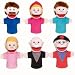 PlushPups Puppets Caucasian Family of 6 Moving-Mouth Hand Puppets