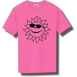 Sun w/ sunglasses Short Sleeve Bright Neon T-Shirt - 6 bright colors